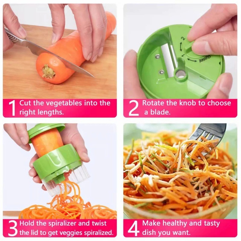 Adjustable Spiral Vegetable Slicer Multifunctional Vegetable and Fruit Zucchini Vegetable Slicer
