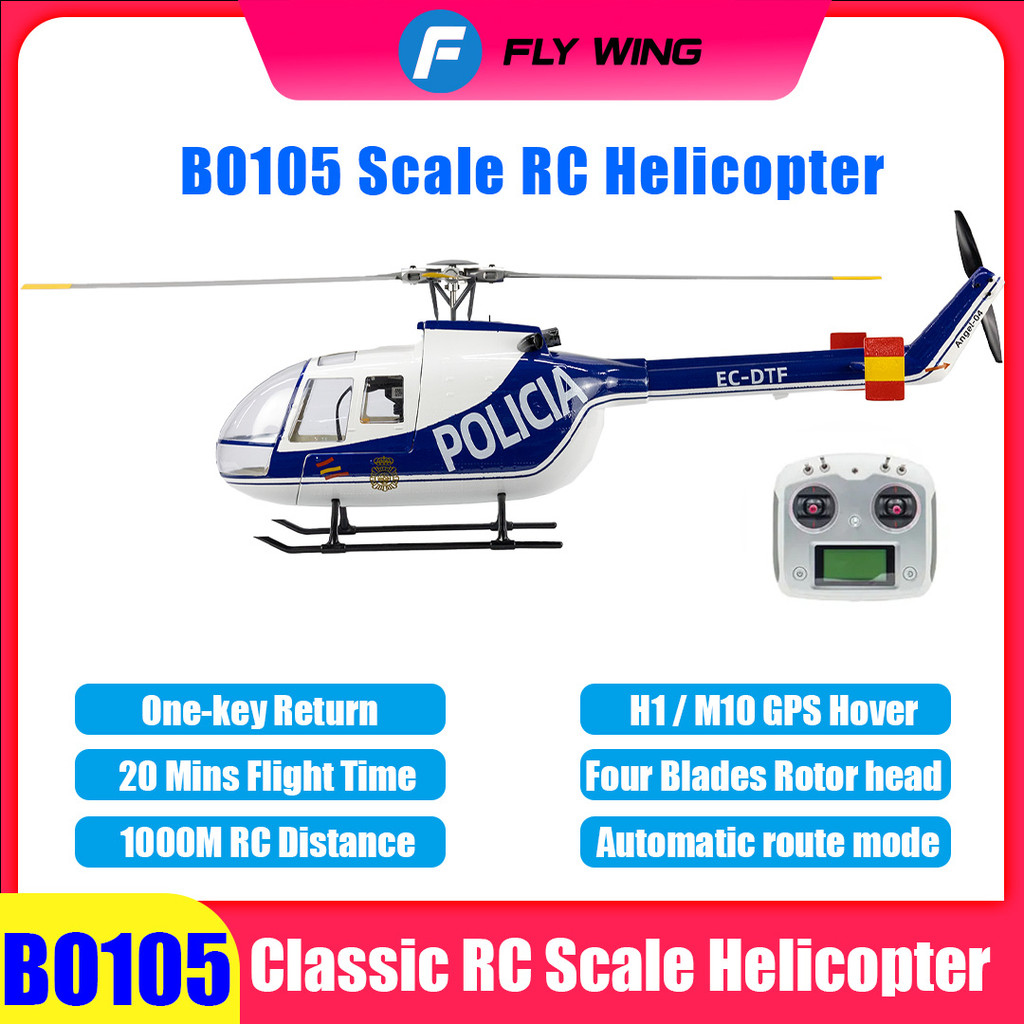 FLYWING BO105 RC Helicopter ACE flight controller 470 class 6CH scale helicopter BO105 Plane 4