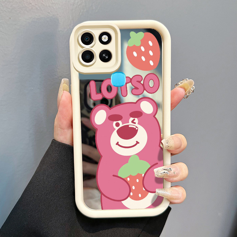 Casing Hp Untuk Infinix Smart 6 Infinix Smart 6 Plus Case Beruang Stroberi lotso Cesing elegan Mirro