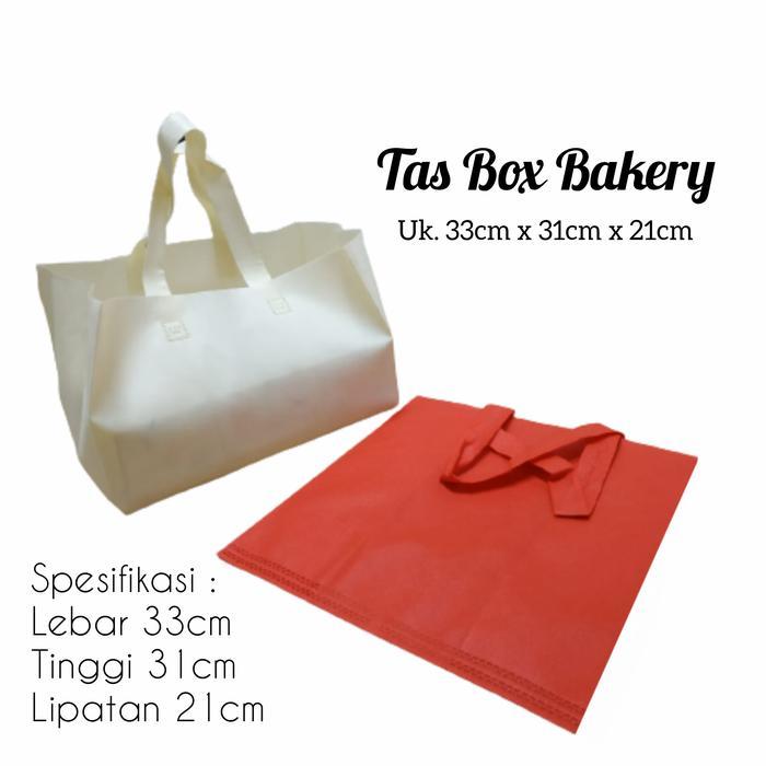 Tas Kain Spunbond Tali Kotak Box Kue Bakery