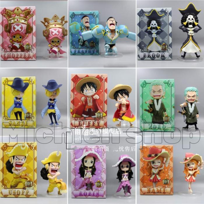 Figur Anime Luffy Zoro Sanji Sabo anniversary Versi Q Figur One Piece