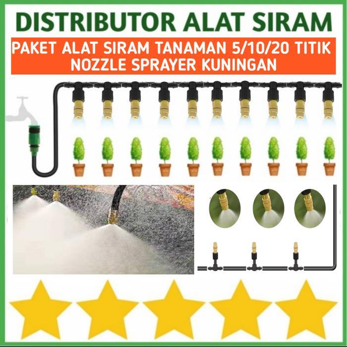 Paket Alat Siram Tanaman Sprinkler Spuyer Kuningan Mist Nozzle Sprayer
