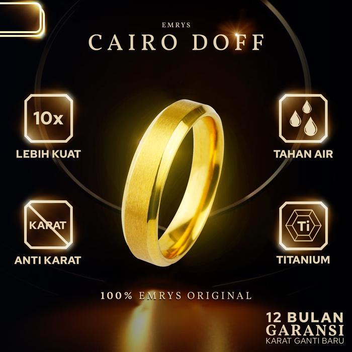 [] Emrys Simple Ring Best Seller Gold Cairo Doff COUPLE Cincin Titanium Anti Karat Emrys Indonesia
