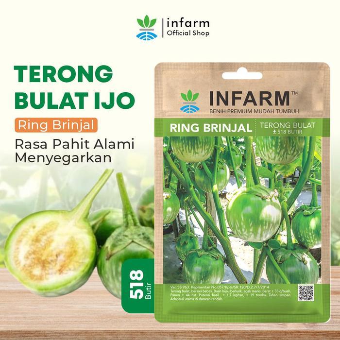 [] INFARM - Benih Unggul Terong Lalap Ring Brinjal Bulat Infarm - Hijau Lurik Biji Benih Buah Terong