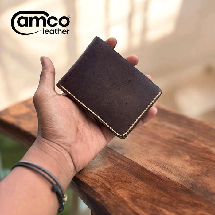 Dompet Minimalis Amco Leather - Dompet Cowo Handmade Model Mini Bahan Kulit Crazy Horse Premium