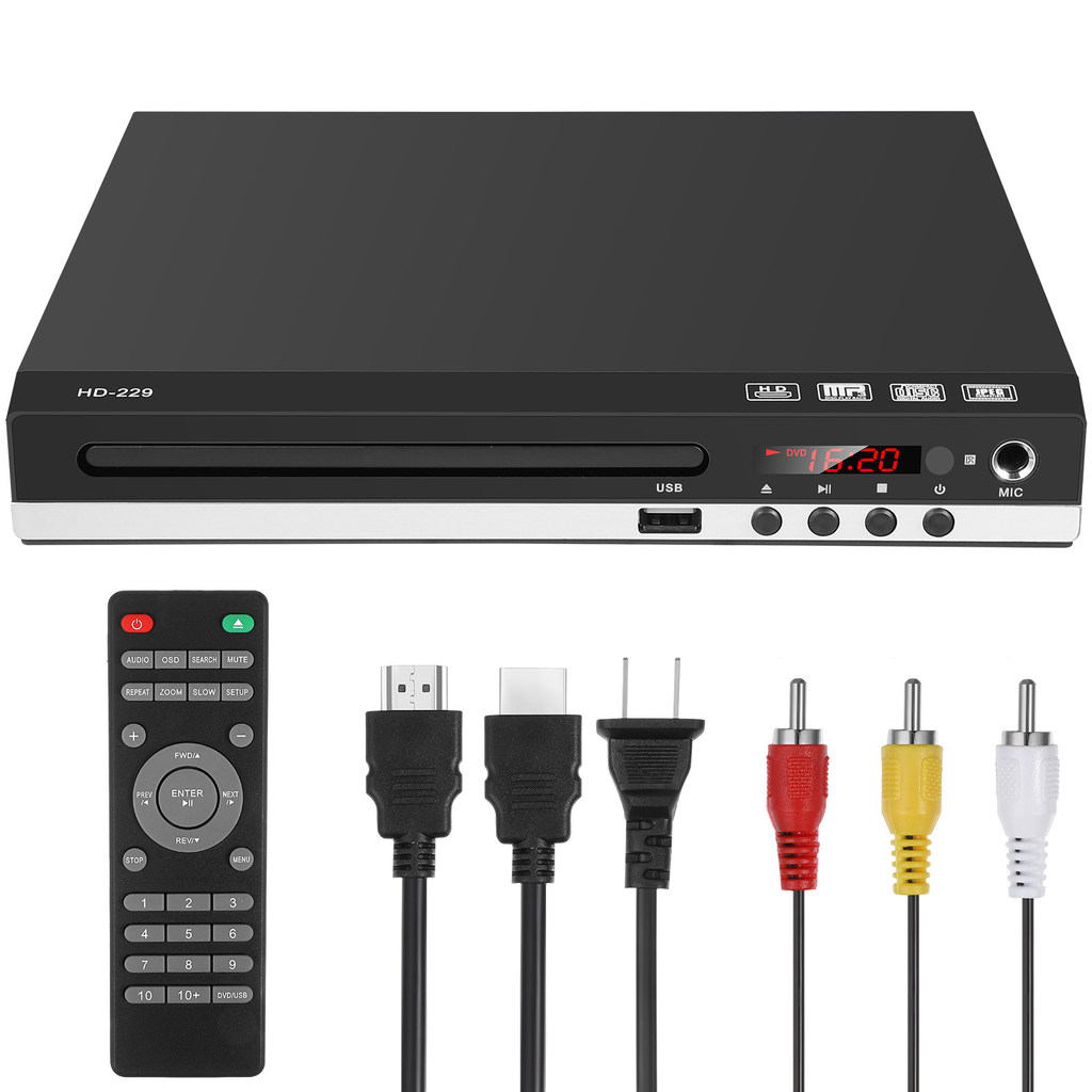 Multi Format Dvd Player High Definition Portable Dvd Vcd Video Player Remote Control Compact Home
