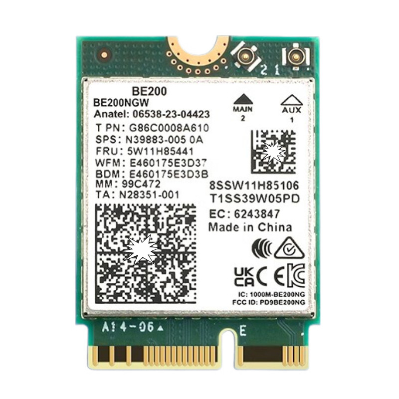 BE200 Network Card Bluetooth 5.4 Tri Band 2.4G/5G/6GHz 8774Mbps BE200NGW M.2 Wireless Adapter Better