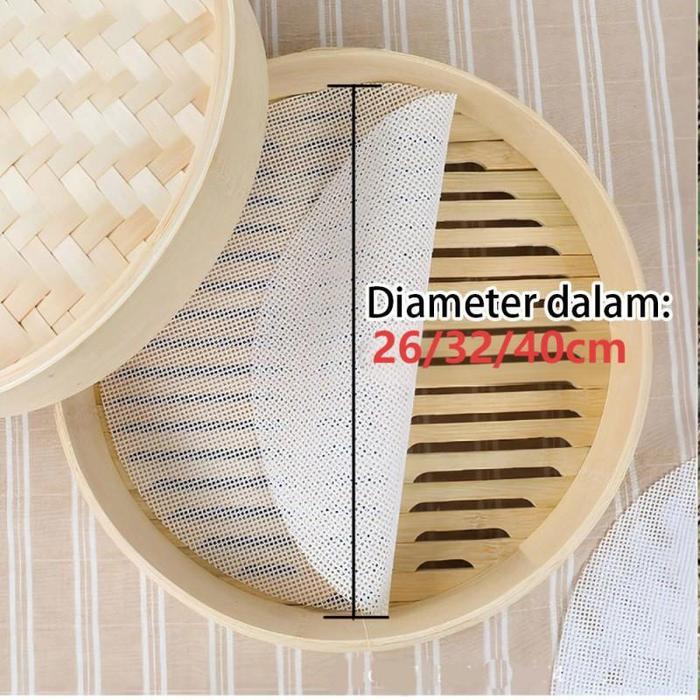 Isi 5Pcs Alas Kukus Anti Lengket Alas Kukusan Silikon Dimsum Reusable Tatakan Kukusan Dimsum Bulat
