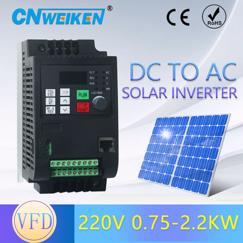 220V VFD 1.5kw 2.2kw Single phase inverter VFD 2hp3hp Solar inverter Frequency Converter Variable Fr