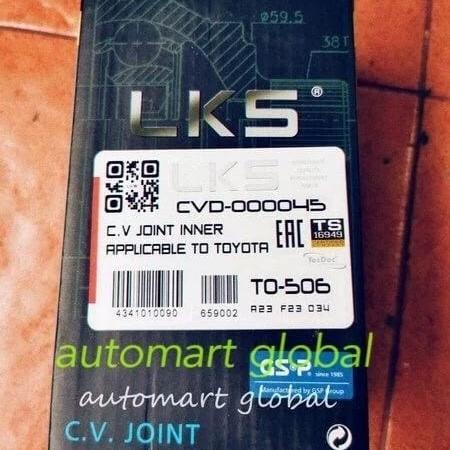 cv joint dalam Vios gen 1 2004-2007 to-506 lks newst