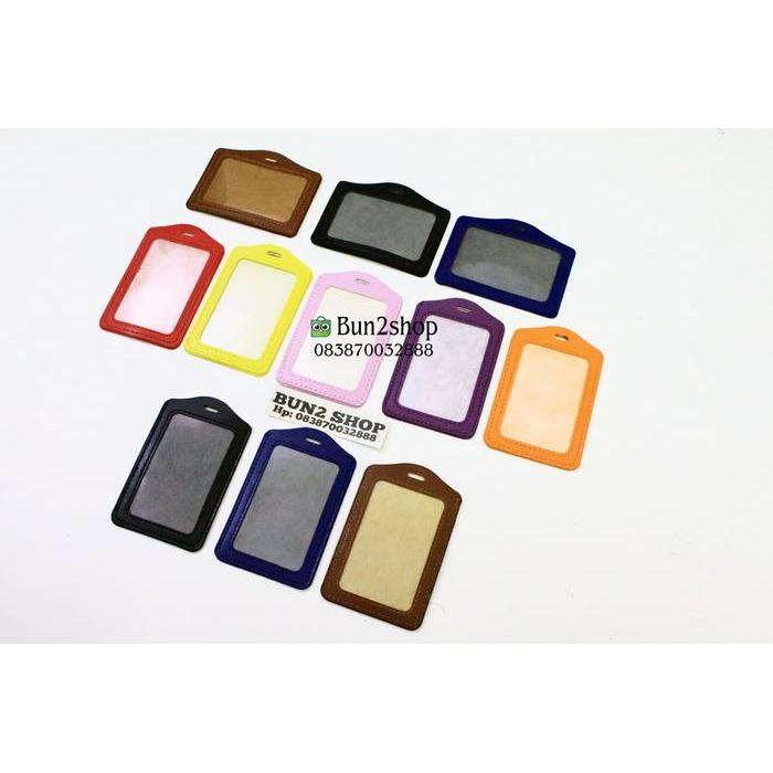 "New" Casing ID Card Name Tag kulit / Frame ID kulit - ORANGE