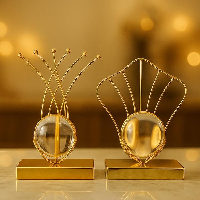 Pajangan Bola Kristal / Crystal Ball Decorations Bola Kristal Pajangan Meja Mewah / Ornament Golden
