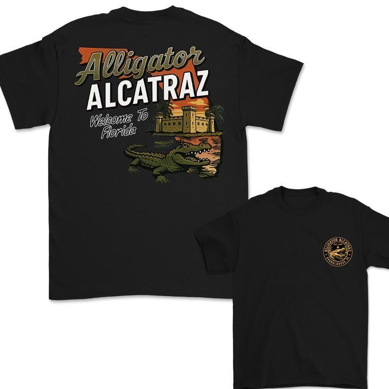 Alligator Alcatraz Welcome To Florida Gator T-Shirt Florida Everglades Parody Design T-Shirt For Wom