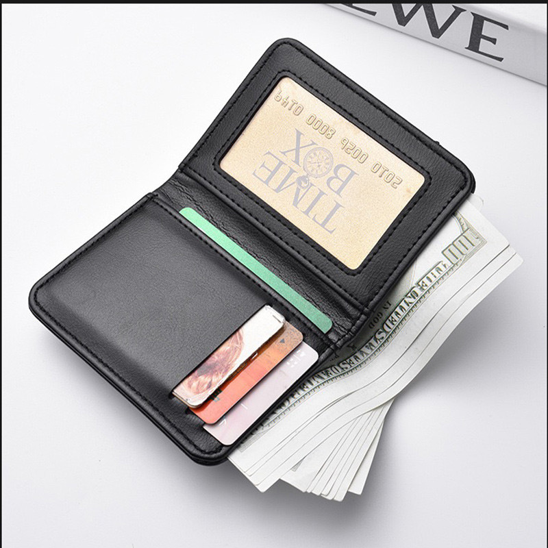 Leather Ultra-thin Mini PU Carbon Fiber Credit Card Holder Men Wallets Men For Citroen DS SPIRIT DS1