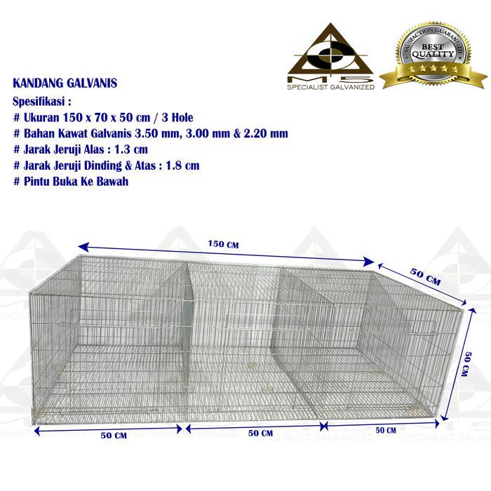 Kandang Galvanis 150.70.50/3Hole