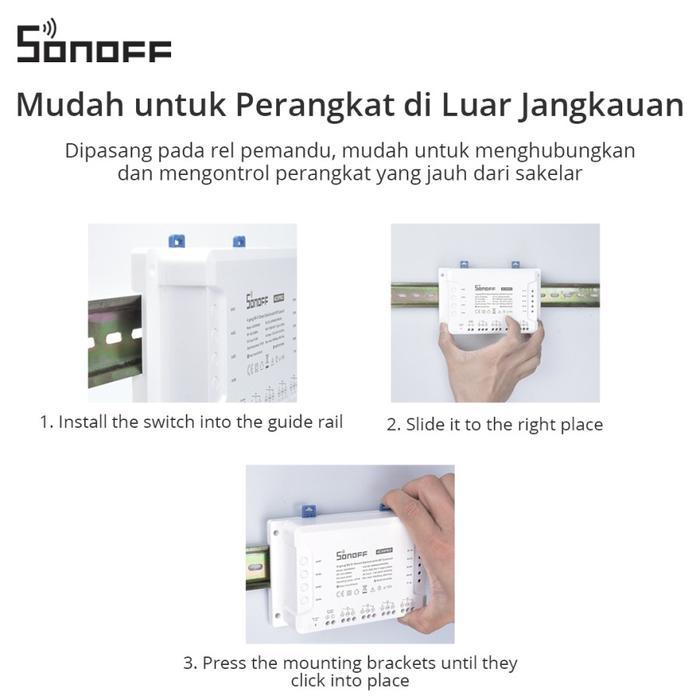 "New" Sonoff Smart Switch 4CHR3 Smart breaker wireless 4 Gang Breaker Pintar Cerdas Switch Smart