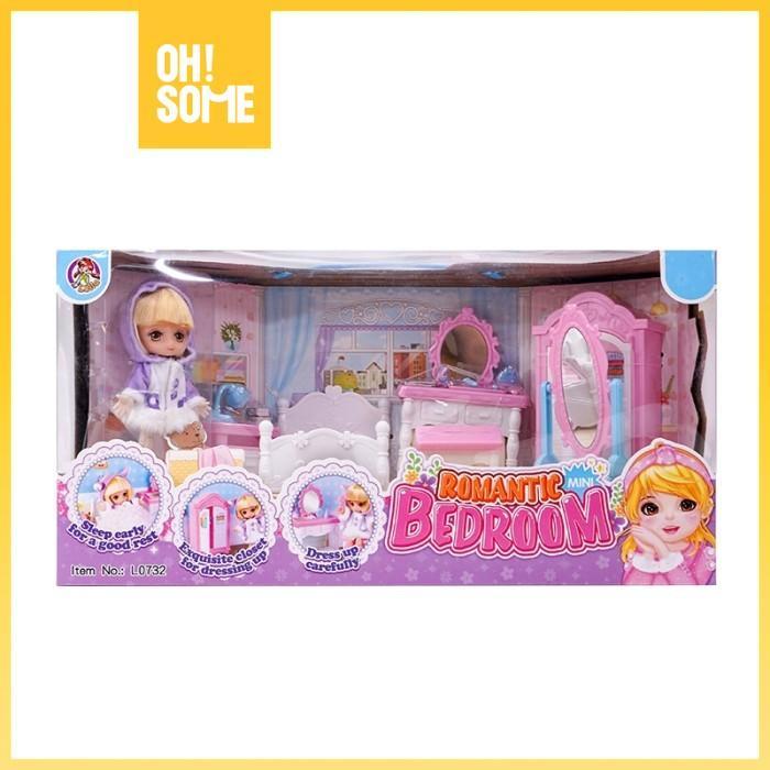 OHSOME Dollhouse Playset - Set Mainan Rumah Boneka Anak Perempuan DIY Mainan Rumah Rumahan Boneka