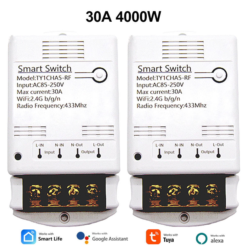 2pcs Wifi 30A Relay Module 12V 24V 220V Smart Switch RF Controller SmartLife Tuya Remote Control Ale