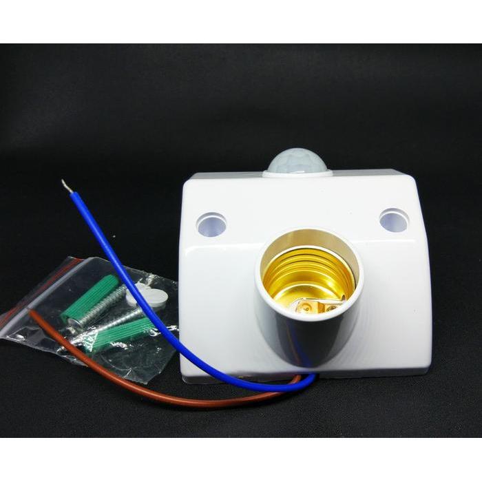 E27 Fitting Adapter Lampu Otomatis 220V Dengan Infrared+Sensor Gerak