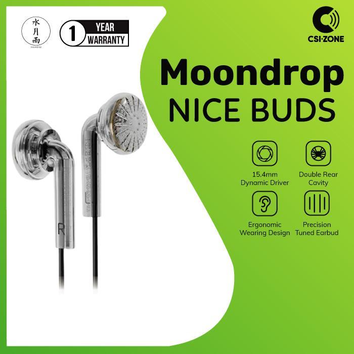 SALE Moondrop NICEBUDS / NICE BUDS 15.4mm Dynamic Driver Flathead Earphone Earbud Termurah