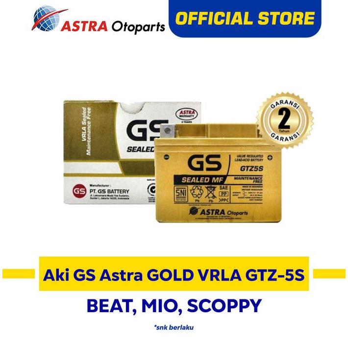 Voucher Aki Gs Astra Gold Vrla Gtz-5S (U/ Motor Beat, Mio, Scoppy)