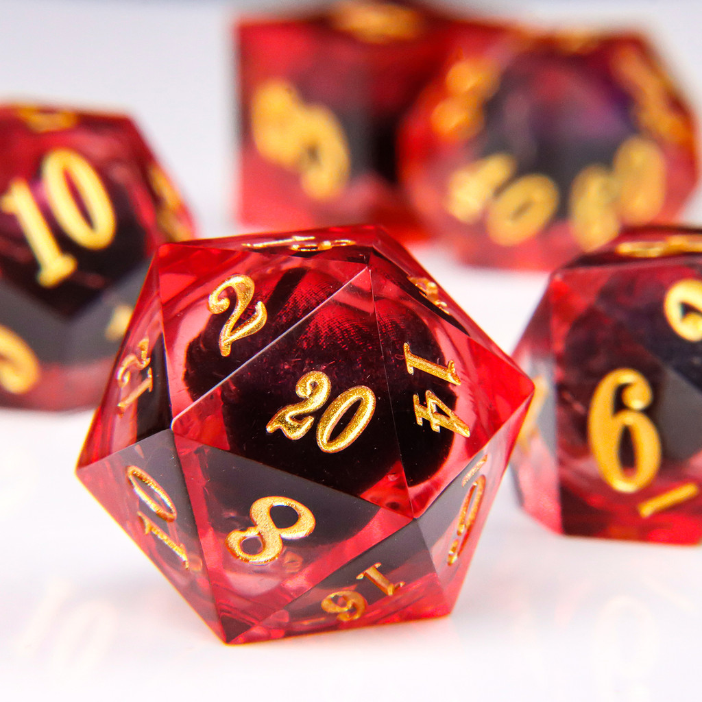 Full Set Dragon Eye Dice Set Liquid core Dice D and D Sharp Edge Dice For Dungeon and Dragon