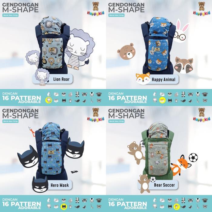MOMS_ HAPPYKID Gendongan Bayi Ransel M-Shape Gendongan Bayi Depan Belakang Lite Carier Siap Kirim