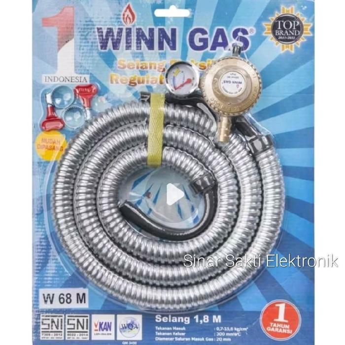 Selang paket regulator kompor gas LPG elpiji Winn Gas / selang set SNI