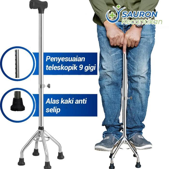 Terlaris NEW2025 Sauron Tongkat Kaki 4/Tongkat Kaki 4 Stainless/Tongkat Jalan Lansia/Tongkat