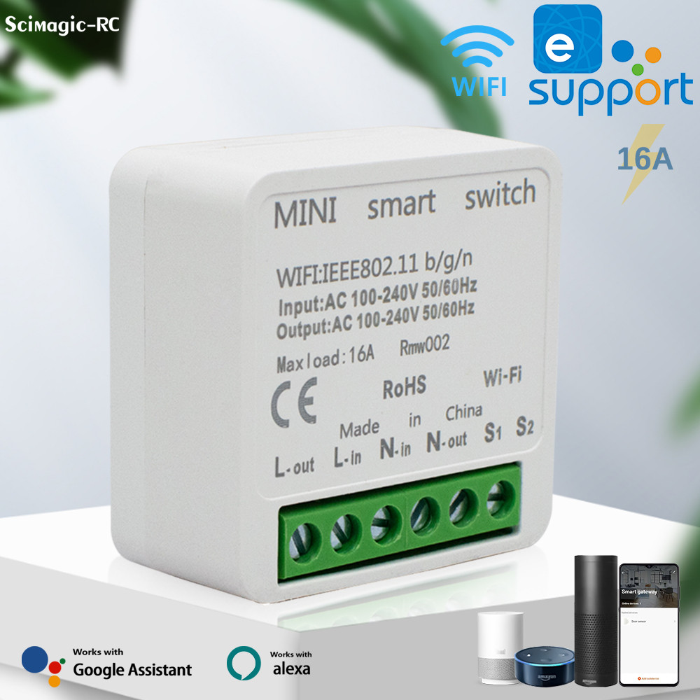 Ewelink 16A Wifi Switch Smart 2-Way DIY Switches Circuit Breaker Timer Support Alexa Google Home