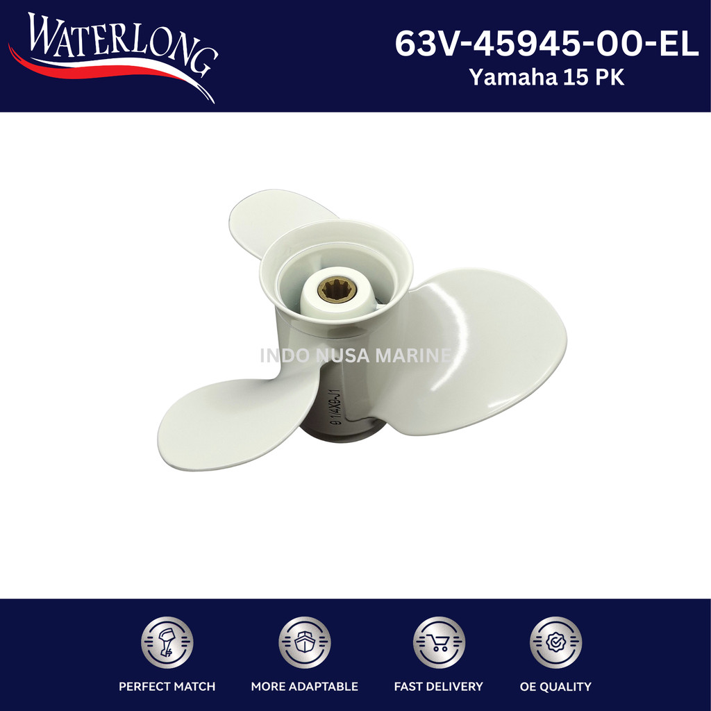63V-45945-00-EL PROPELLER YAMAHA 15PK SPAREPART OUTBOARD / SUKU CADANG MESIN TEMPEL WATERLONG