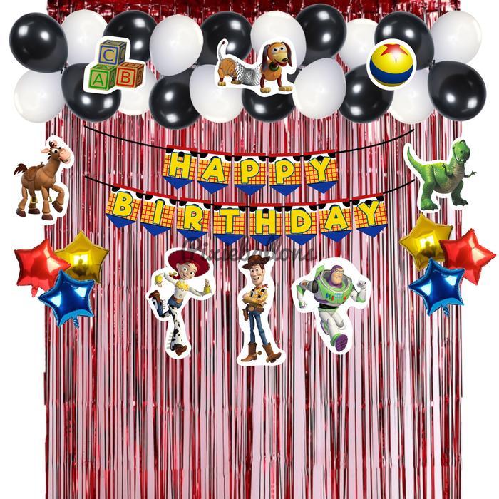 PAKET DEKORASI TOY STORY BIRTHDAY ULANG TAHUN WOODY HIASAN BALON