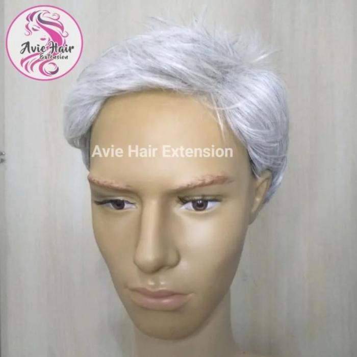 Wig Pria Dewasa Warna Putih Rambut Orang Tua
