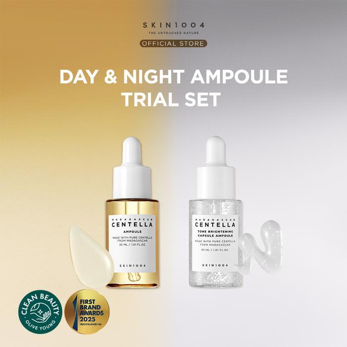 SKIN1004 [Day & Night Ampoule Trial Set] Centella Ampoule 30ml + Tone Brightening Capsule Ampoule