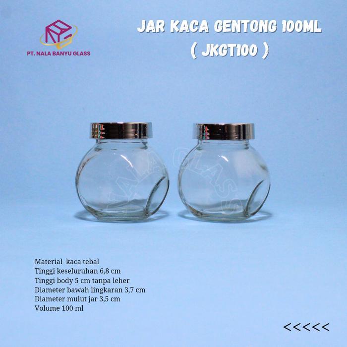 JKGT100 100ml jar kaca bumbu / jar gentong 100ml/jar madu/selai/safron