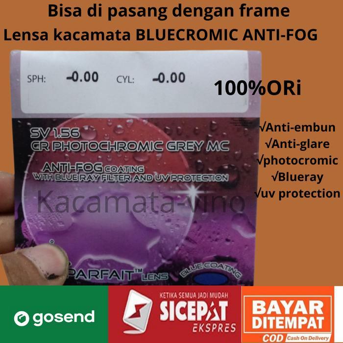( ANTI FOG coating) LENSA BLUECROMIC KACAMATA ANTI EMBUN & GLARE ORI