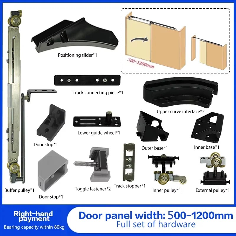Internal Push Bus Door Track Sliding Invisible Door Cloakroom Bedroom Bathroom Rail Sliding Door