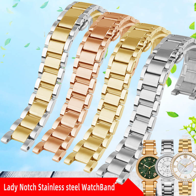 Lady Notch Stainless steel WatchBand for Cartier PASHA Folli Follie Michael Kors Watch Strap women