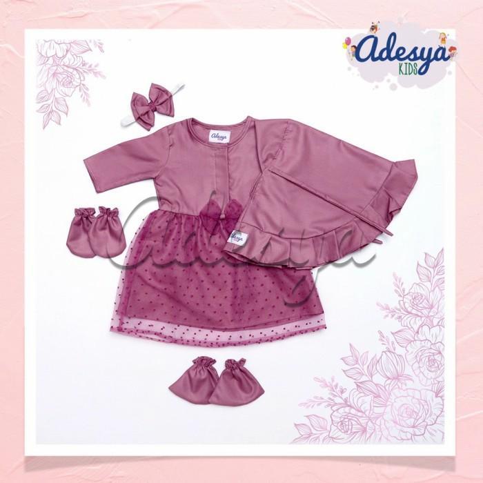 Thebest- Baju muslim bayi perempuan/gamis newborn Navy