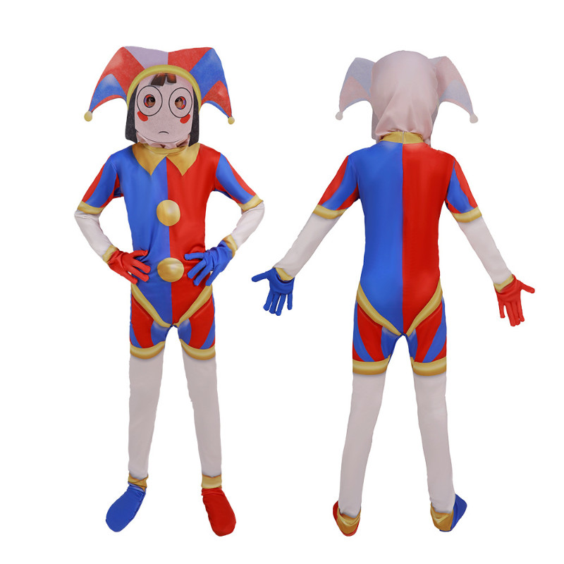 The Amazing Digital Circus Pomni Cosplay Costume Uniform Jumpsuit Hat Bodysuit Human For Adult Kids