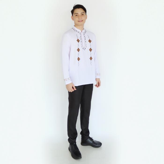 Kaospolos - Kaos Katun Baju Muslim Kerah Shanghai Lengan Panjang Pria Atasan Koko Dewasa Kurta Hitam