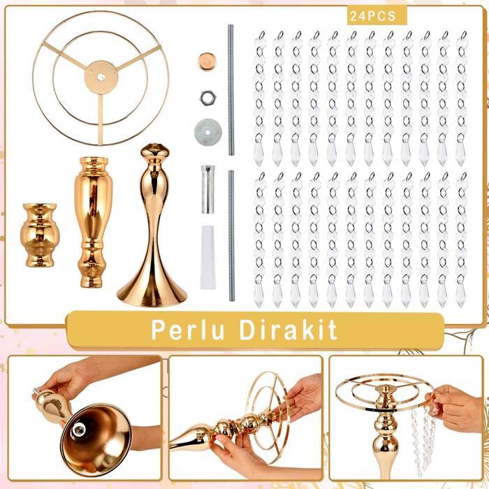 Vas Bunga Hiasan Dekorasi Ruang Tamu Mewah Pajangan Lemari Kaca Luxurious Wedding Vase Decoration