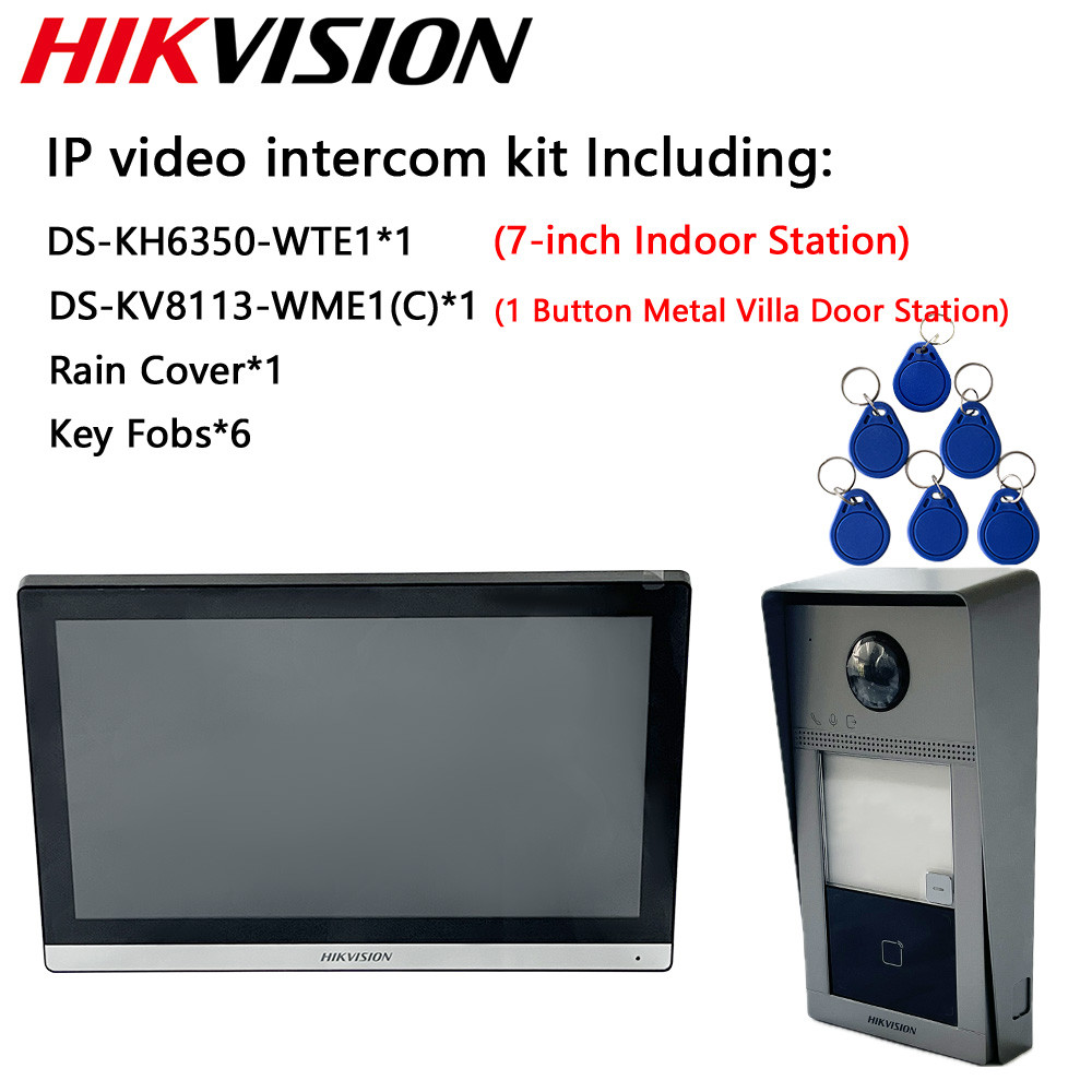 Hikvision 7-inch IP Video Intercom Kit DS-KH6320-WTE1 DS-KH6350-WTE1 DS-KH8350-WTE1