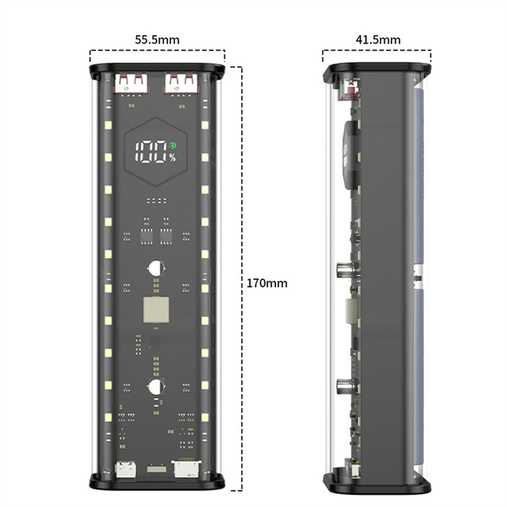 SWXF 21700 DIY Power Bank Case Supports 4x21700 Batteries PD20W Powerbank Case LED Screen