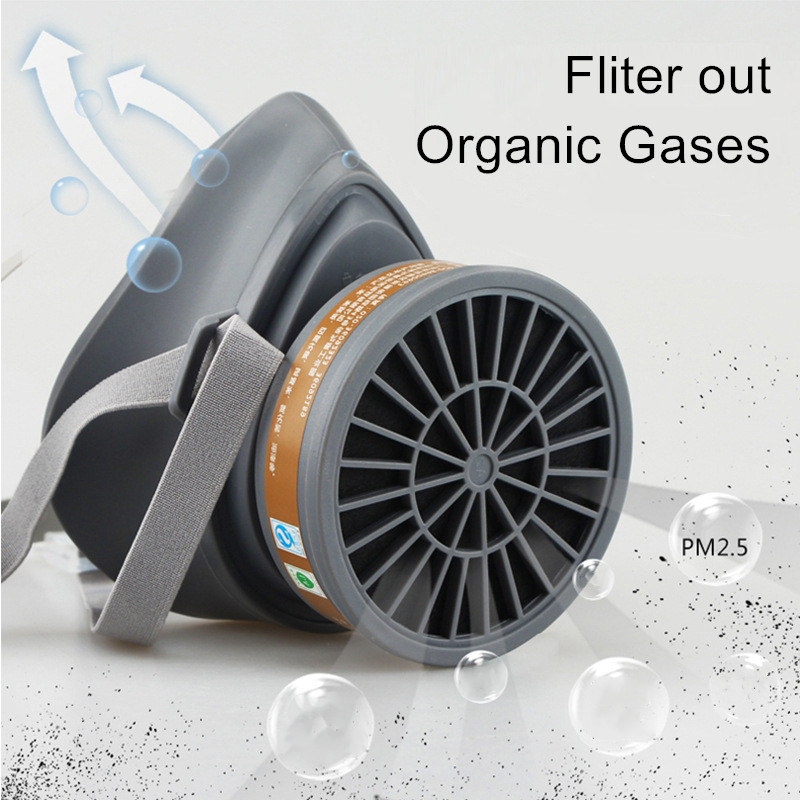 Chemical Gas Mask Half Face Respirator Carbon Filtering Cartridges Formaldehyde Painti Spray