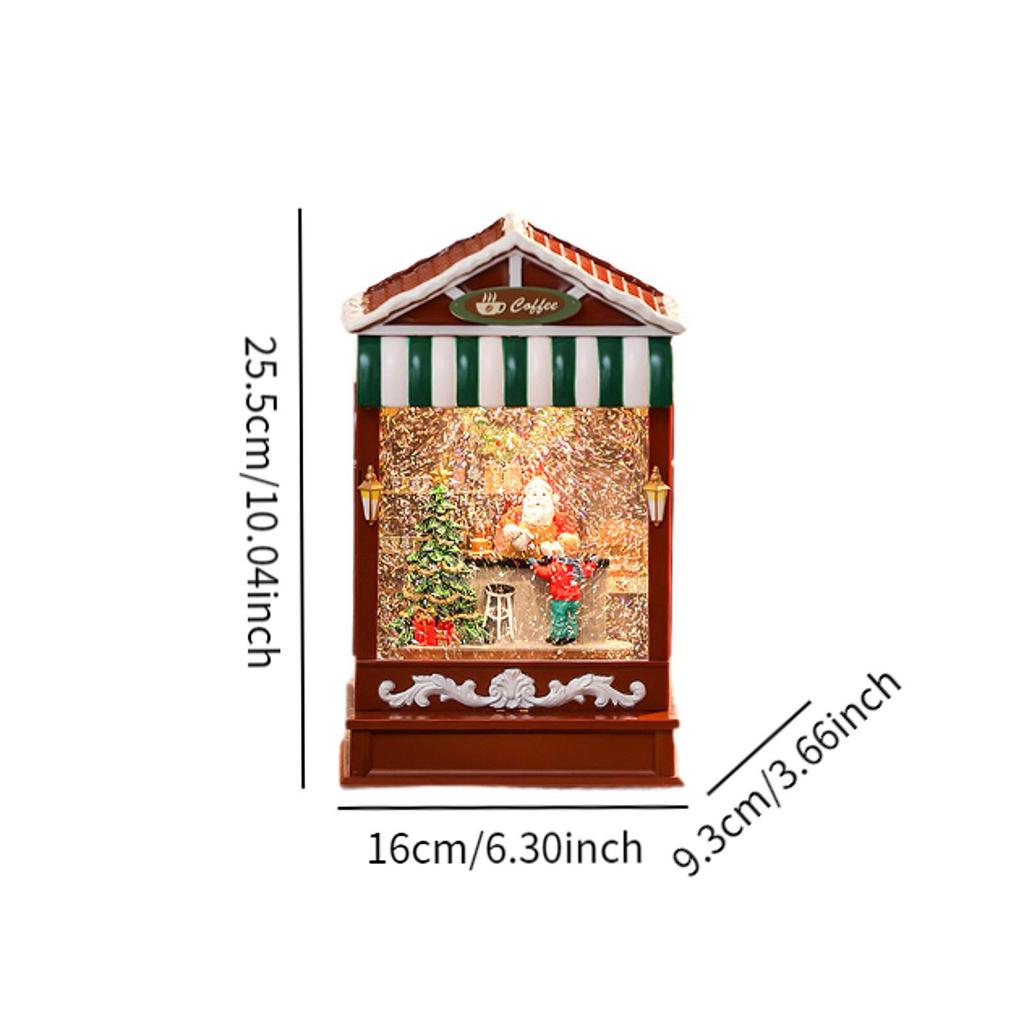 Christmas Snow Globe with Music Glitter Home Decor with Light Lantern Christmas Music Box for Indoor