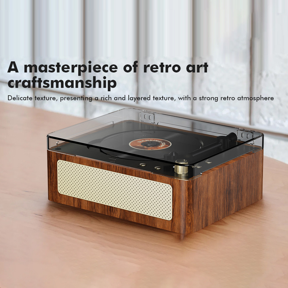 Retro CD Player Bluetooth-Compatible Rechargeable Portable CD Player 3.5mm AUX Wireless CD Player