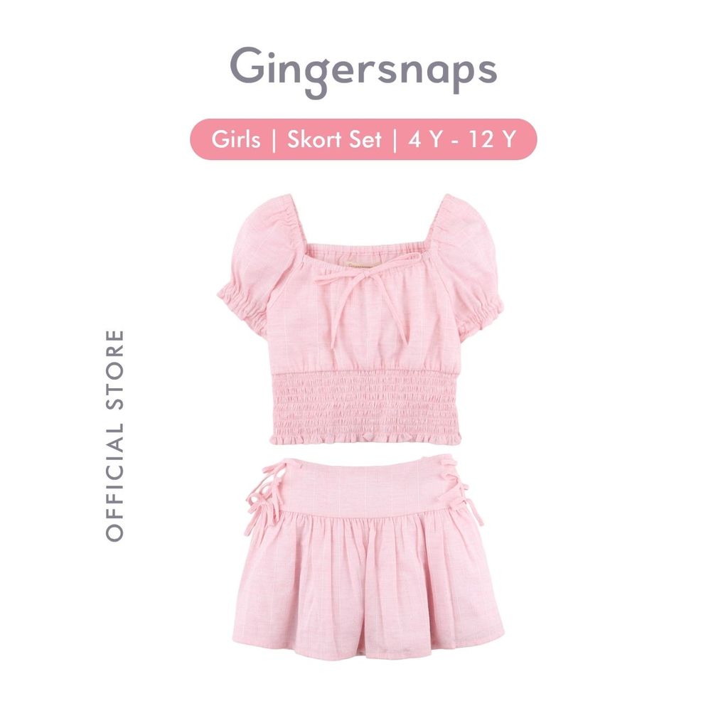 Gingersnaps Floral Grace Skort Set Purple - Setelan Anak Perempuan (Pink)