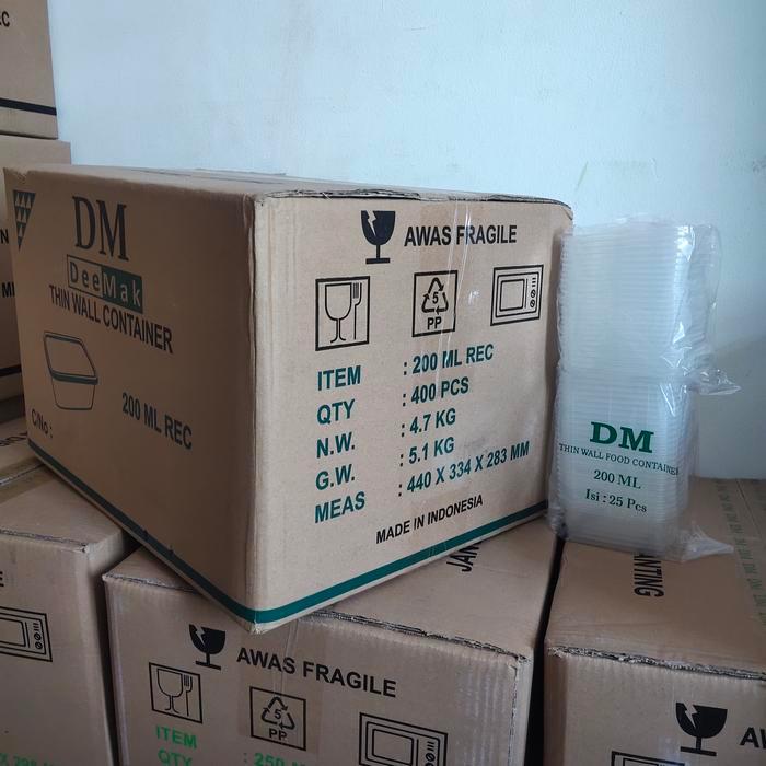 PROMO THINWALL DM KOTAK PANJANG 200 ML REC - 200ML REC - 400 SET