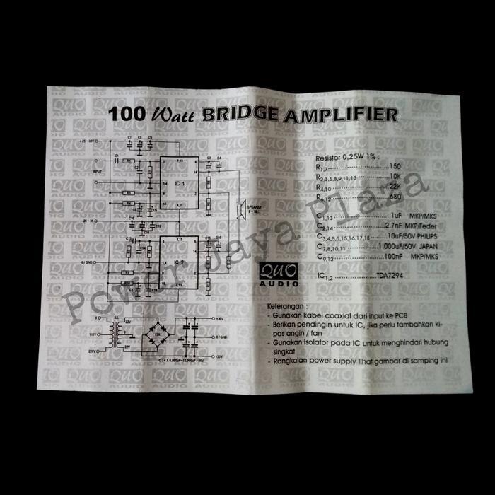 Pcb 100W Bridge Amplifier Ic 2Bh Tda7294 Tda 7294 Terbaik